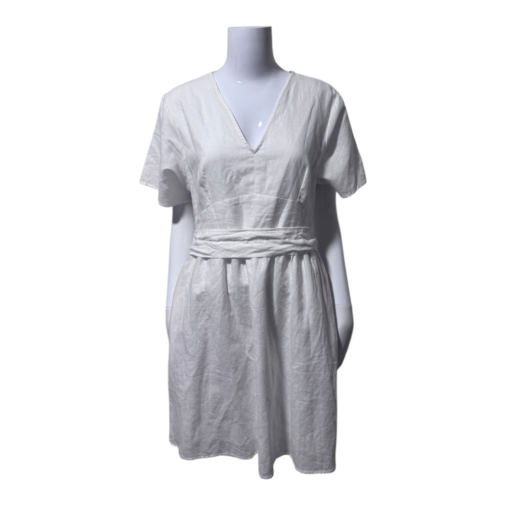 NEW GAP Kimono Sleeve Linen Blend Dress Size 12 Cottagecore Coquette Beach - Picture 2 of 8